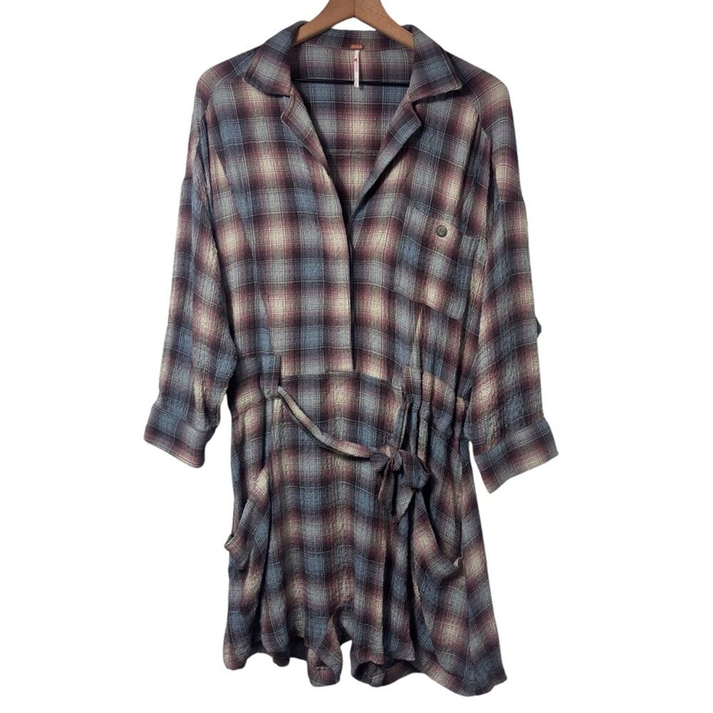 FREE PEOPLE BEFORE I LET YOU GO WOMEN ROMPER IN VINTAGE PLAID SIZE SMALL - Picture 2 of 8